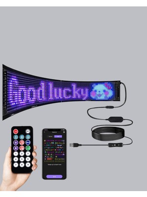 Toyigoo Rgb LED Panel – Mobil Uyumlu, Yazı ve Gıf Destekli, USB Bağlantılı Dekoratif Ekran IEG4546GV-4