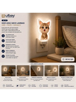 Toyigoo 10 Adet Kedi Ledli Gece Lambası Gc-19 IEG4546GV-458FJGHV