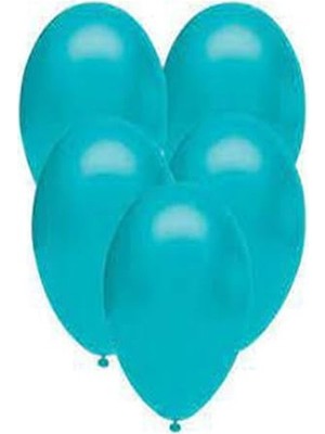MarkEntegra Turkuaz Düz Renk Pastel 10'lu Balon Seti, Eğlenceli Parti Malzemesi