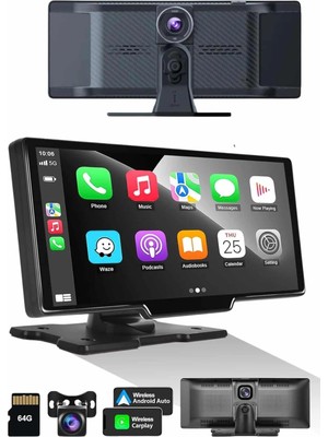 Eco Lounge Android ve Ios Uyumlu Ön Arka Çift Kameralı Araç Ekranı Dokunmatik Carplay