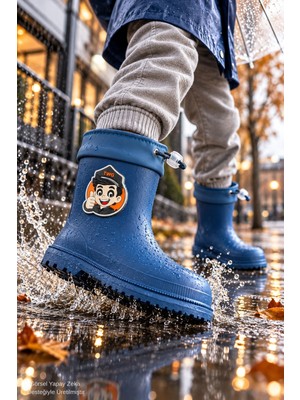 Muggo Kitty Içi Kürklü Lastikli Unisex Çocuk Günlük Yağmur ve Kar Çizmesi