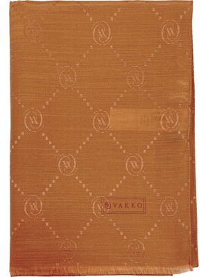 Vakko Pamuk Ipek Şal - Monogram - Bakır