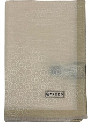 Vakko Pamuk Ipek Şal - Helezon Monogram - Bej