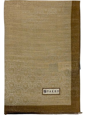 Vakko Pamuk Ipek Şal - Helezon Monogram - Dore