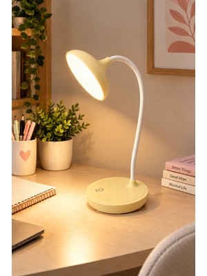 Giyitec LED Masa Lambası Ayarlanabilir Esnek Boyunlu Dekoratif Çalışma Okuma Lambası Masa Üstü Aydınlatma