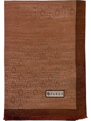 Vakko Pamuk Ipek Şal - Helezon Monogram - Bakır