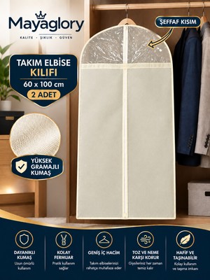 MAYAGLORY Takım Elbise Kılıfı Kalın Kumaş Gamboç Kılıç Elbise Takım Dolap Düzenleyinici Organizer Elbise Kılıf ( 2 Adet )