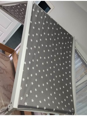 Mini Baby Gri Çatı Örtüsü Özellikli Yıldız Desenli Bebek Mobilyası Tekerleksiz Tasarım