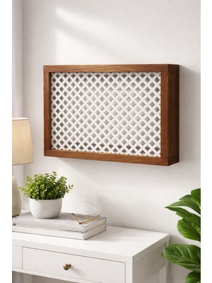 Modern Dekoratif Duvara Asılabilir Sigorta ve Modem-Wifi Saklama Kutusu 25X35 cm Derinlik 10CM