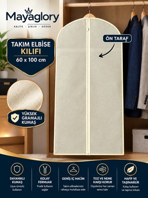 MAYAGLORY Takım Elbise Kılıfı Kalın Kumaş Gamboç Kılıç Elbise Takım Dolap Düzenleyinici Organizer Elbise Kılıf ( 3 Adet )