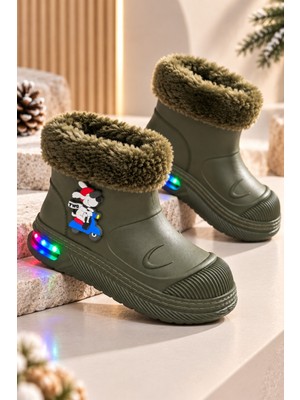 Muggo Muppy Işıklı Kürk Detaylı Unisex Çocuk Günlük Yağmur ve Kar Botu