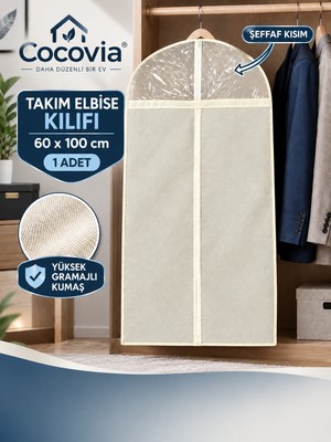 Cocovia Takım Elbise Kılıfı Fermuarlı Kıyafet Ceket Koruyucu Hurç- Dolap Içi Düzenleyici Elbise Koruma Kılıfı ( 1 Adet )