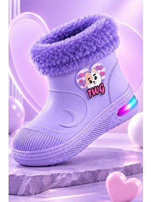 Muggo Muppy Işıklı Kürk Detaylı Unisex Çocuk Günlük Yağmur ve Kar Botu