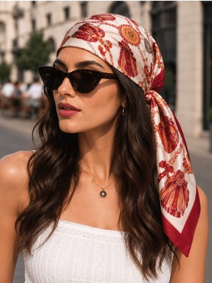 Revam Collection Vintage Püskül Desen Fular Bandana Şal