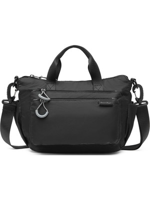 Smart Bags Hafif Kumaş Günlük Küçük Boy Uzun Askılı Kadın Omuz Çantası Siyah