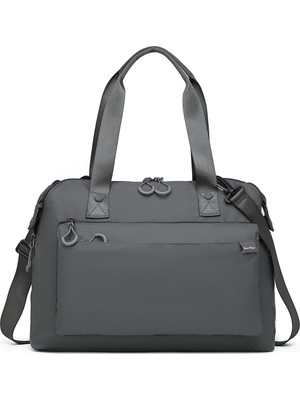Smart Bags Hafif Kumaş Günübirlik Seyahat Çantası Veya Xl Kadın Omuz Çantası Koyu Gri
