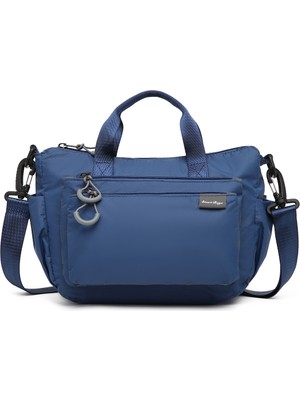 Smart Bags Hafif Kumaş Günlük Küçük Boy Uzun Askılı Kadın Omuz Çantası Lacivert