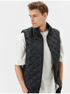 Koton Kapitone Yelek Slim Fit Fermuarlı Dik Yaka Cepli