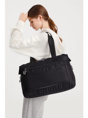Smart Bags Hafif Kumaş Günübirlik Seyahat Çantası Veya Xl Kadın Omuz Çantası Siyah