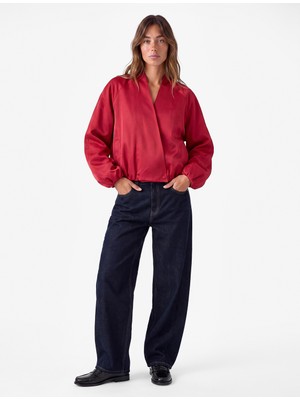 Koton Cepli Uzun Kollu Hafif Dik Yaka Şal Yaka Oversize Gabardin Bomber Ceket