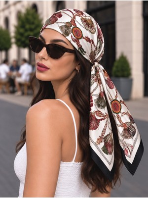 Revam Collection Vintage Püskül Desen Fular Bandana Şal