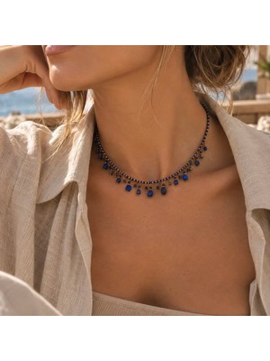 Lapis Lazuli Sallantılı Doğaltaş Kolye