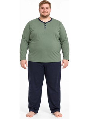 Mutlu City Erkek Yüksek Kalite Interlok Penye Büyük Beden Penye Pijama Takımı 18560