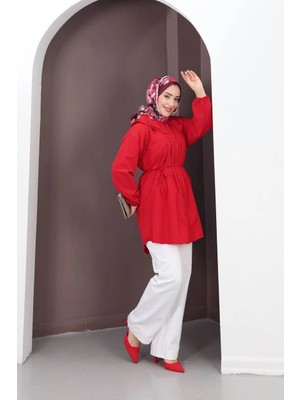 Bebe Yaka Kırmızı Tunik