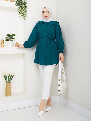 Bebe Yaka  Petrol Tunik