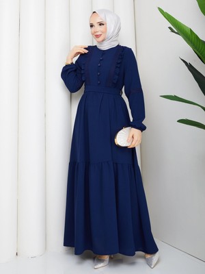 Damla Elbise Lacivert