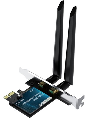 Kahveci Elektronik Store AX1200 Wi-Fi 5 Alıcı ve Bluetooth 4.2 Adaptör 5db Dual Anten Pcıe Wifi Ağ Kartı