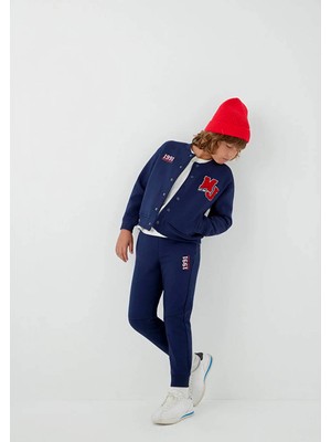 Mavi Mj Logo Nakışlı Bomber Lacivert Erkek Çocuk Ceket 6S10190-84371