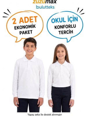 Bulut Teks Okullu 2'li Bordo Uzun Kollu Polo Yaka Okul Tişörtü – Çocuk ve Genç Okul Üniforması