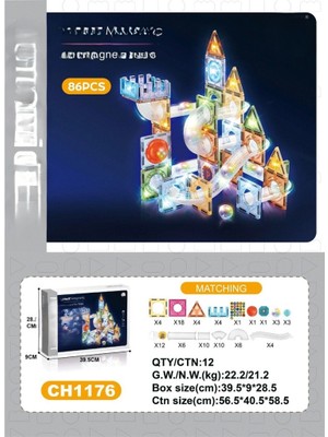 NW NessiWorld 7.5cm Işıklı Blok 86 Parça