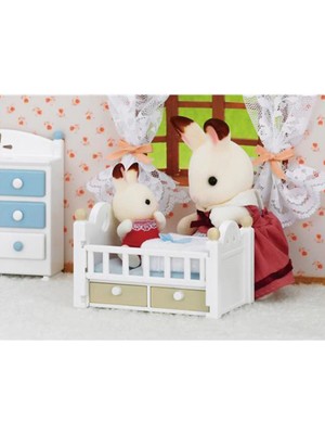 NW NessiWorld Sylvanian Families Çikolata Kulaklı Tavşan Bebek ve Yatağı 5017