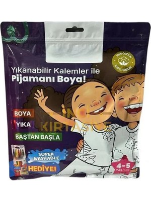 NW NessiWorld Kalem Hediyeli Boyanabilir Pijama 4-5 Yaş