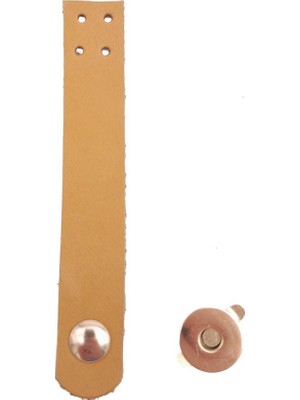 Angel Çanta Aksesuar 11X2 cm Açık Taba Gerçek Deri Düz Çanta Kapağı Light Gold Metalli