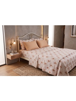 Deniz Çeyiz Açık Somon Renginde Nevresim Takımı 5d Dijital Baskı Sık Dokuma Merserize Pamuk