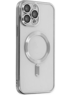 Northcity Ally iPhone 12 Pro Max 6.7inç Renkli Kenar Lazer Çerçeveli Magsafe Uyumlu Silikon Kılıf