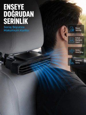 Kahveci Elektronik Store Araç Koltuğu Için 5 Hız Kademeli Soğutucu Fan Aroma Hazneli Usb-C Şarjlı