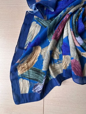 Modakaşmir Fırça Desenli Bambu Eşarp (Bordo, Siyah, Lajivert Tonlar)