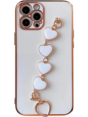 Northcity Ally iPhone 11 Pro Max 6.5inç Kılıf Kalp Bileklik Tutuculu Lüx Silikon Askılı Kılıf