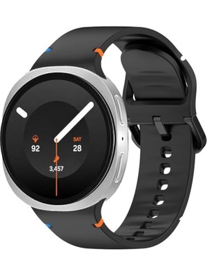 Mey İthalat Samsung Galaxy Watch 9 44 mm 40 mm ile Uyumlu Metal Tokalı Spor Silikon Kordon