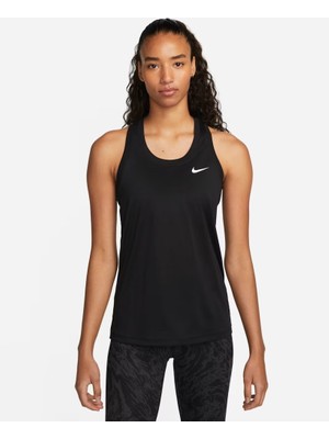 Nike Dri-Fıt DX0706-010 Yarışçı Sırtlı Kadın Atleti - Siyah