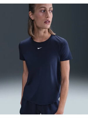 Nike One Classic IB9408-410 Dri-Fıt Kısa Kollu Kadın Tişört - Lacivert