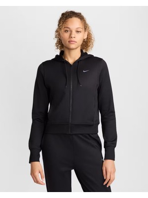 Nike Therma-Fıt One FB5216-010 Tam Boy Fermuarlı Kadın Kapüşonlu Üst - Siyah