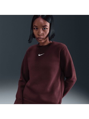 Nike Sportswear Phoenix Fleece DQ5751-652 Kadın Sweatshirt - Bordo