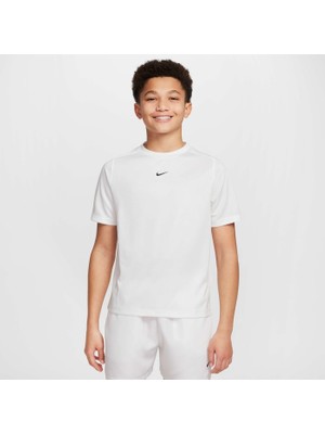 Nike HJ3771-100 Dri-Fıt Kısa Kollu Genç Çocuk Tişört - Beyaz