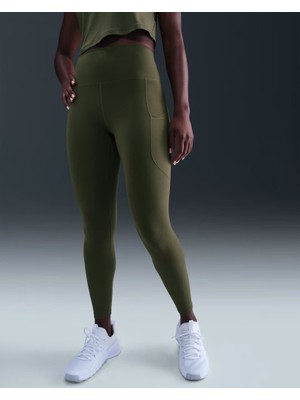 Nike FN3241-222 One Kadın Yüksek Belli 7/8 Tayt (Cepli) - Yeşil