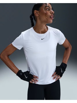 Nike One Classic IB9408-100 Dri-Fıt Kısa Kollu Kadın Tişört - Beyaz